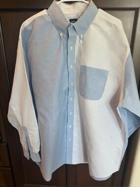 Brooks Brothers Fun Shirt XL blue and white striped